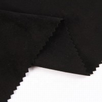 In stock 94 polyester 6 spandex black double sided types of faux suede fabric for shoes jacket