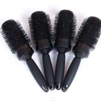 The highest quality full thermochemic colour changing lengthen barrel hair brush with silicone handle for salon